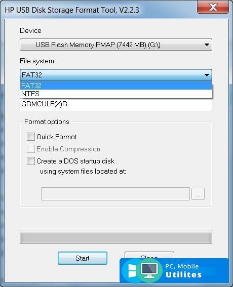 Hp usb disk storage format tool