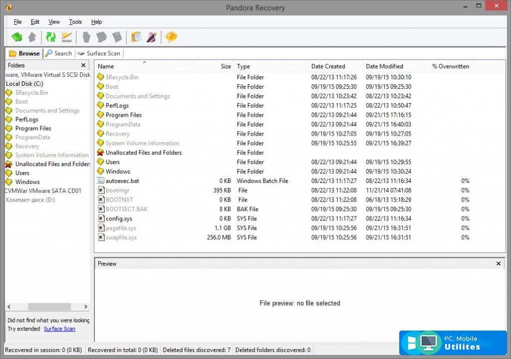 pandora recovery exe free download